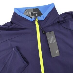 NEW Greyson Trailwolf Jacket Mens L Maltese Blue Full Zip Windbreaker MSRP $190